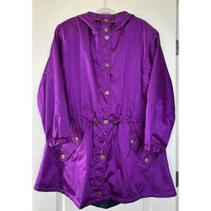 Vintage 80s Obermeyer Ski Coat Womens 12 Purple Snow Hooded Jacket Pamela Long